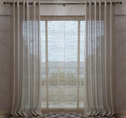 Calyz Neutral 100% Linen Gauze Curtain